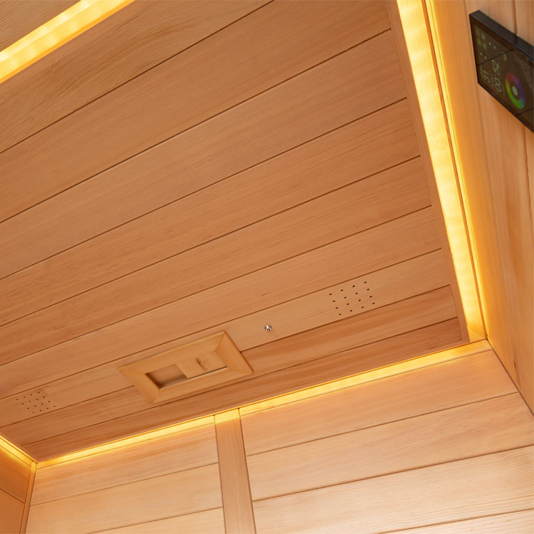 Illuminazione LED interna per creare un’atmosfera rilassante nella cabina a infrarossi